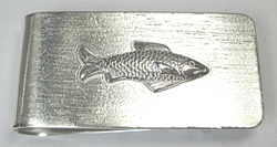 Textured money clip with Salmonin sterling