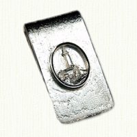 Sterling money clip with raised Montauk Lighthouse